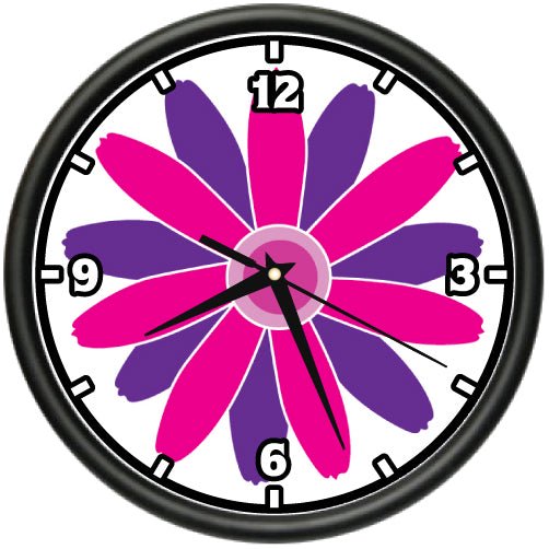 FLOWER TIME Wall Clock florist local flowers pretty kitchen girls room gift