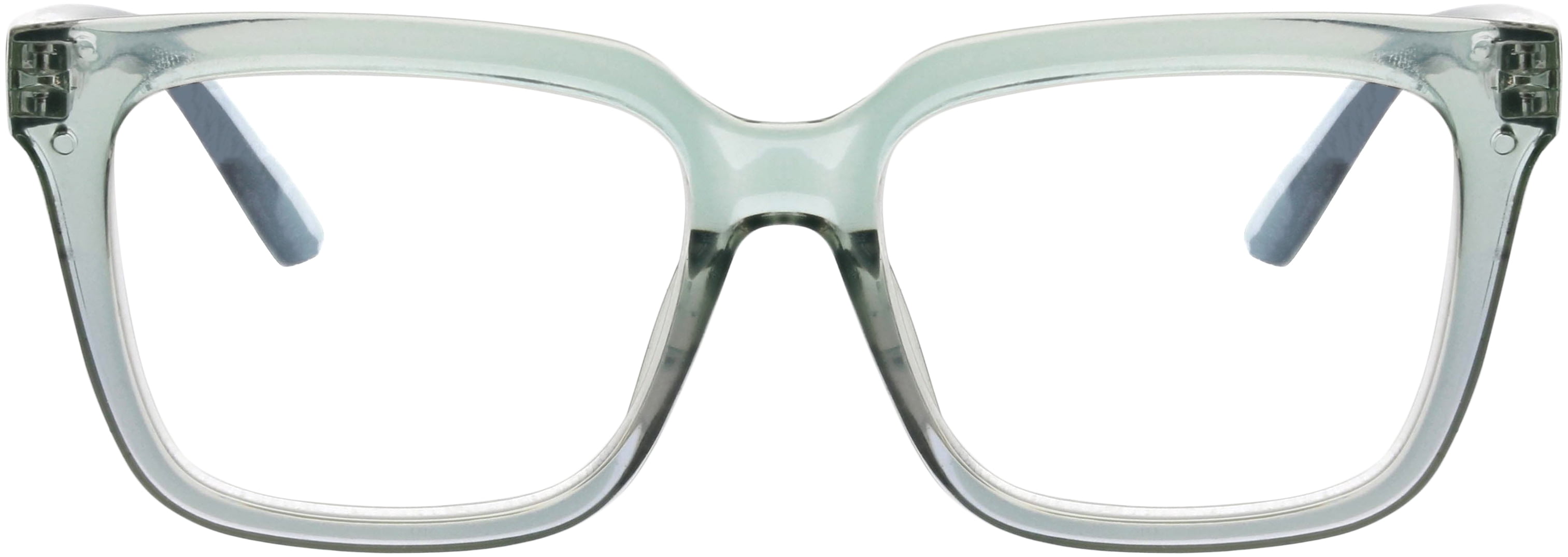 Flower Womens Blue Light Blocking Square Computer Glasses, Crystal Mint Gradient, FLBR5008 Alyssum, 1 Pair