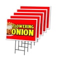 thumbnail image 1 of FLOWERING ONION 5 Pack Of 18" x 24" Yard Sign & Stake outdoor plastic  window | Advertise Your Business | Stake Included Image On Front Only | Made in The USA, 1 of 3