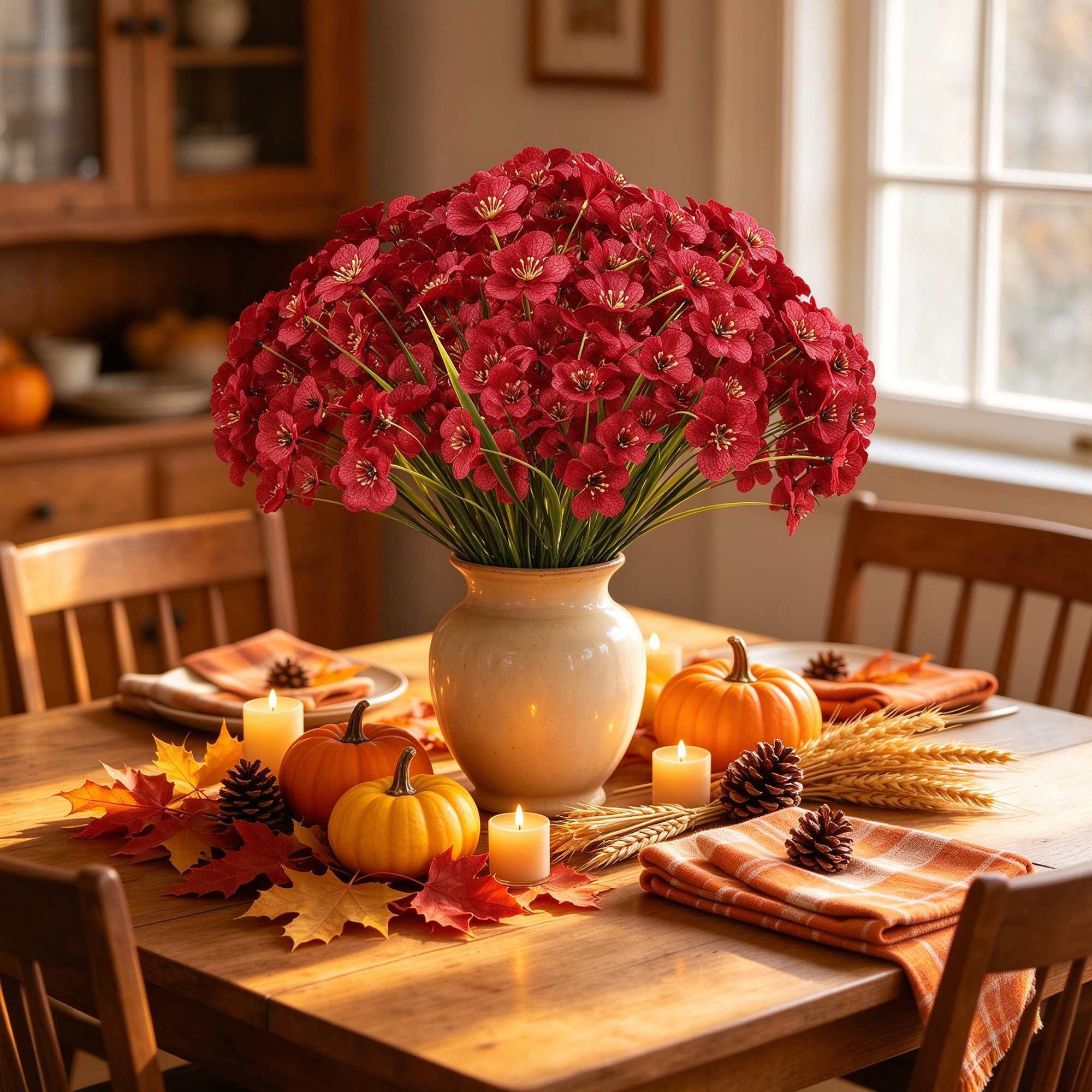 Spring Notebook Landscape FLOWEROAD Artificial Flowers Outdoors, 16 Bundles Fake Silk Flowers ...