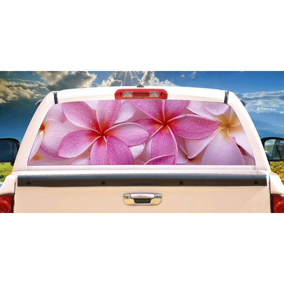 FLOWERS Rear Window Graphic decal truck suv view thru vinyl