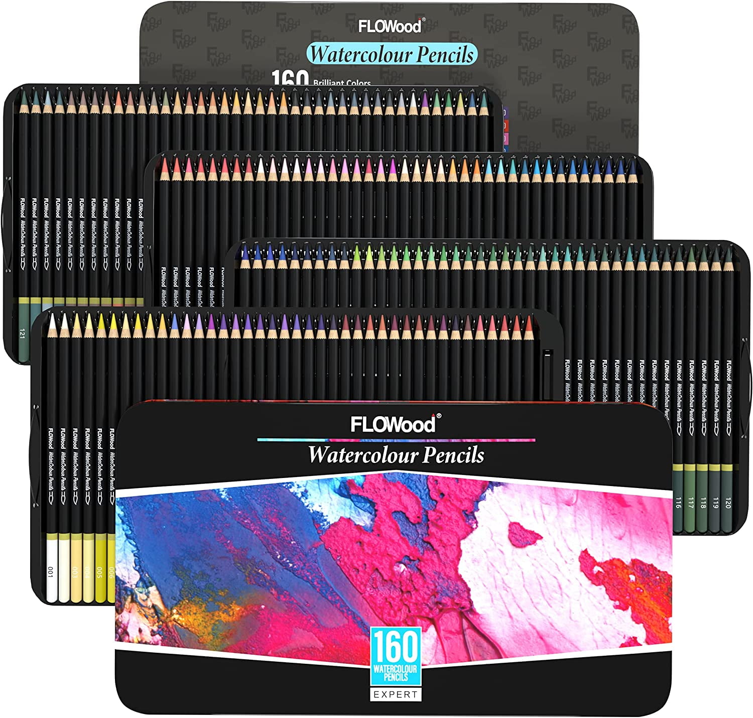otdair FLOWood 58 Piece Sketching Pencils Art Supplies with Drawing Tools  for Beginners and Artists,Sketching and Drawing Kit with