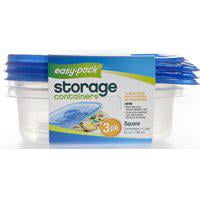 FLP Easy Pack 8058 Microwaveable Square Storage Container, 25 oz, Plastic