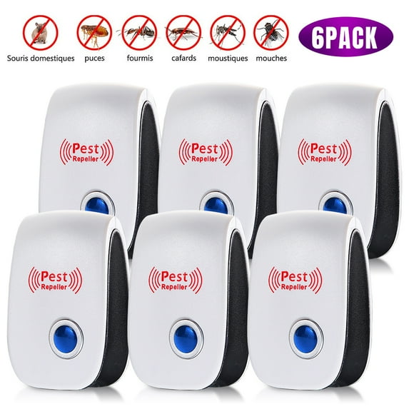 FLPOWER Ultrasonic Mosquito and Pest Repellent Plug In Device, 6 Pack