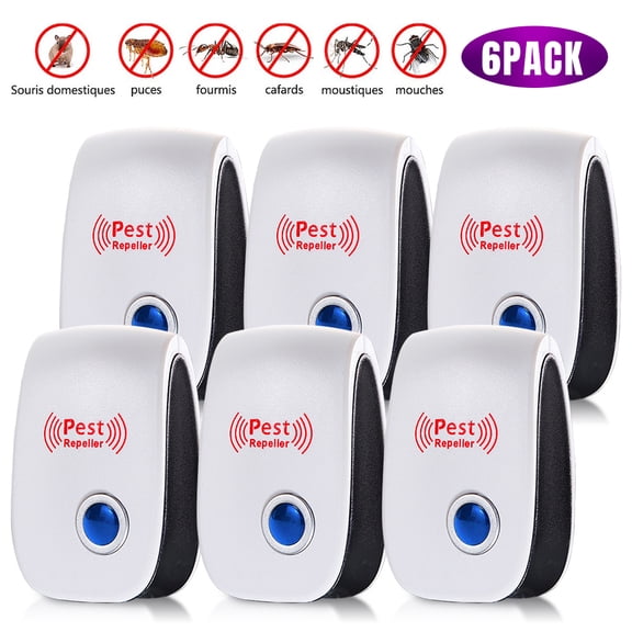 FLPOWER Ultrasonic Mosquito and Pest Repellent Plug In Device, 6 Pack