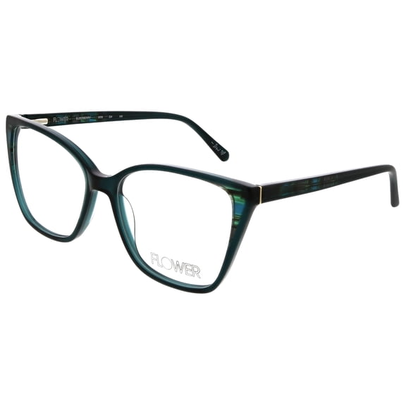 Flower Women's Elderberry Rx'ble Eyeglasses with Case, Crystal Dark Teal