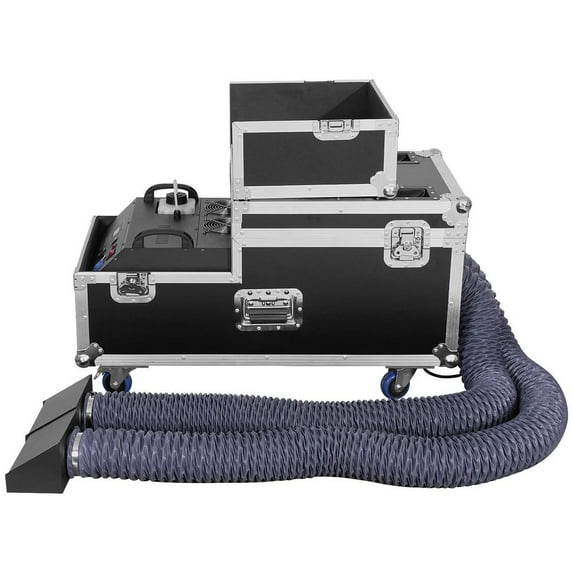 FLROHA Low Lying Fog Machine | 3000W DJ Fogger Dual Output With Flight Case | Leak Protection Fog Machine With Hose Outlets For Performances, Weddings, Parties, Concerts