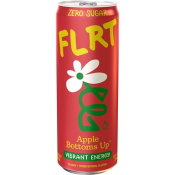 FLRT Energy, Apple Bottoms Up, Sugar Free Energy Drink, 12 Fl Oz