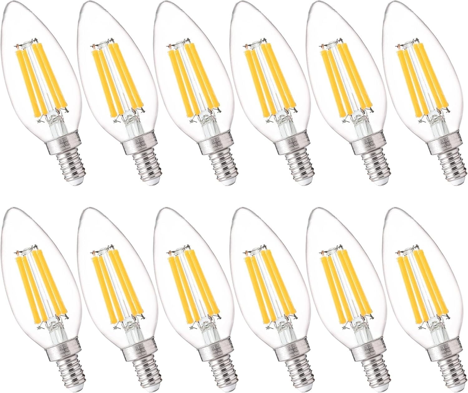 LUZIXIBO 100W EQUIVALENT CANDELABRA LED BULBS 5000K DAYLIGHT, DIMMABLE LED CHANDELIER LIGHT BULBS, 800LM, E12 BASE, 12 PACK