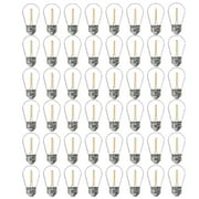FLSNT 48 Pack, LED S14 Replacement Light Bulbs for String Light, Waterproof Outdoor, E26 Base, 2200K Warm White