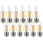 FLSNT 60 Watts Equivalent LED Chandelier Light Bulbs, Dimmable 4.5W CA11 LED Edison Bulbs, E26 Medium Base, 2700K Soft White, 450LM,12 Pack