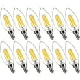 thumbnail image 1 of FLSNT Bright White, Dimmable LED Candelabra Bulbs, 40W Eqv. Lamp Base Bulbs, E12, Clear Glass Finishing, 12-Pack, 1 of 6