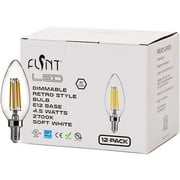 FLSNT LED Light Bulbs, Dimmable 60 Watts Eqv, Soft White, B11 E12 Base, 12-Pack
