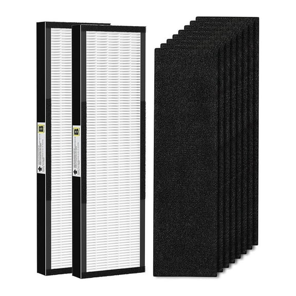 FLT4825 Replacement Filter for Germ Guardian Air Purifier, for AC4825 AC4850,2 True HEPA + 8 Carbon Filters,2 x True HEPA 8 x Carbon Filters,Black & White