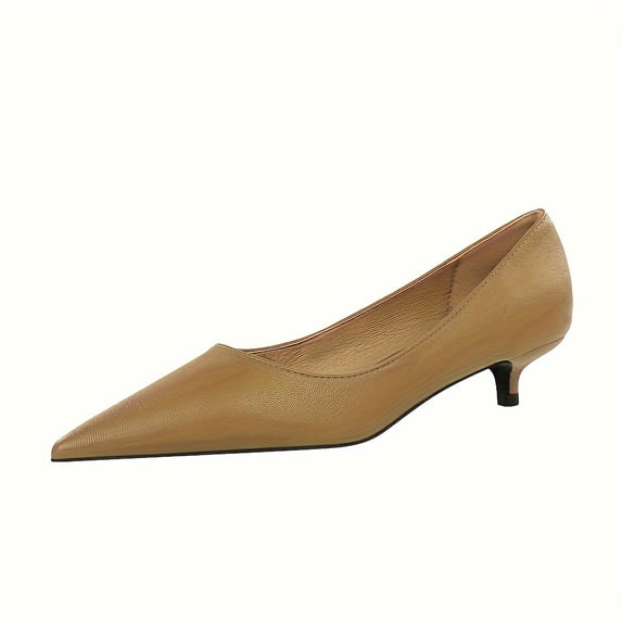 FLTHDD Women‘s Classic Kitten Heels Pumps Pointed Toe Comfort Shoes For Work Fashion Low Heel Dress Shoes Gift