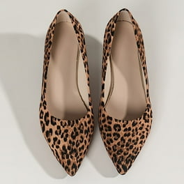 Pointy Toe Leopard Print for Women Patent Animal Print Slip On Close High Heels Usual Dress Shoes Walmart