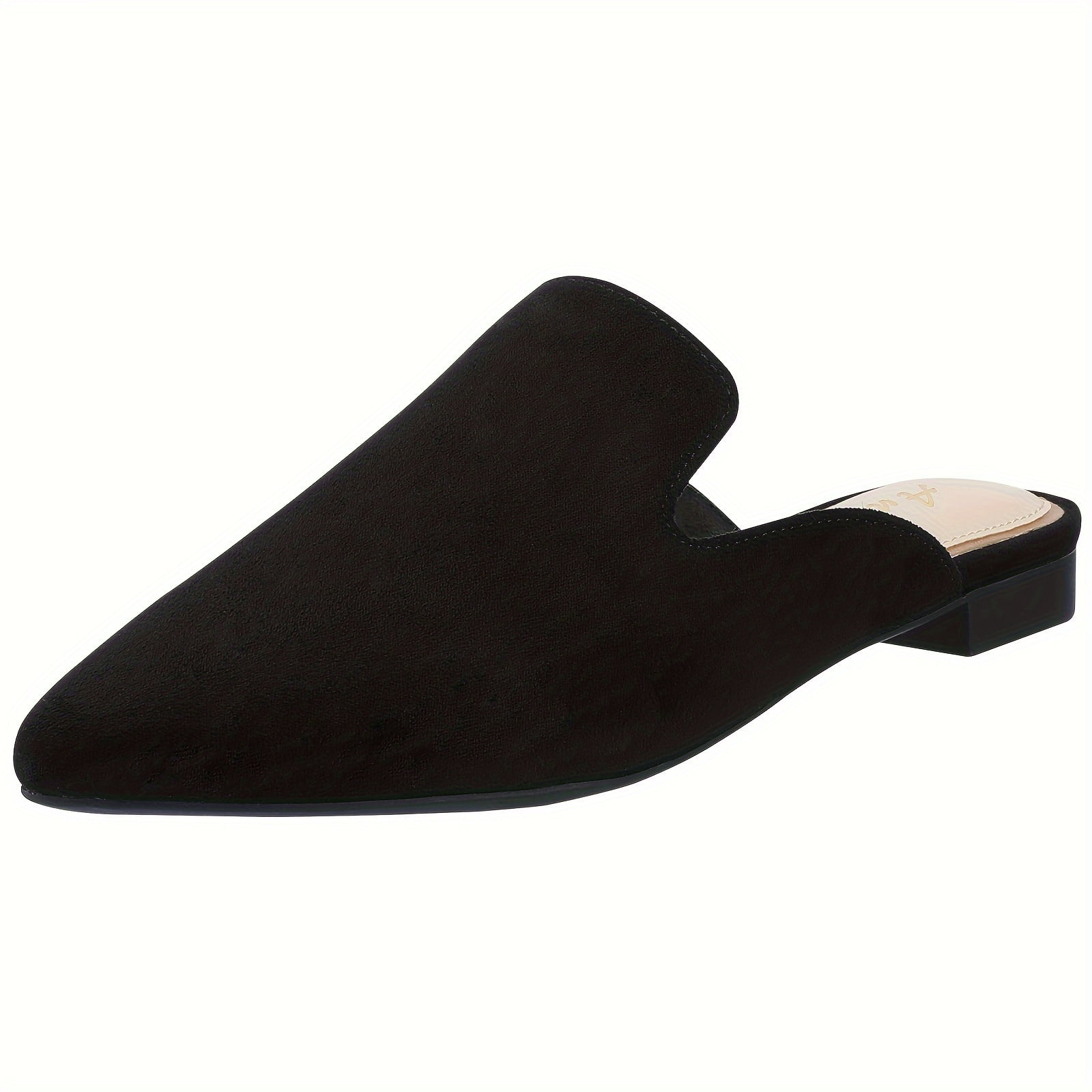 FLTHDD Women‘s Flat Mules Comfortable Solid Color Pointy Closed Toe