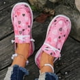 FLTHDD Women‘s Heart Pattern Canvas Flat Shoes Casual Round Toe Low Top