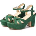 FLTHDD Women‘s Platform Heels Sandals Ankle Strap Block Chunky Heel