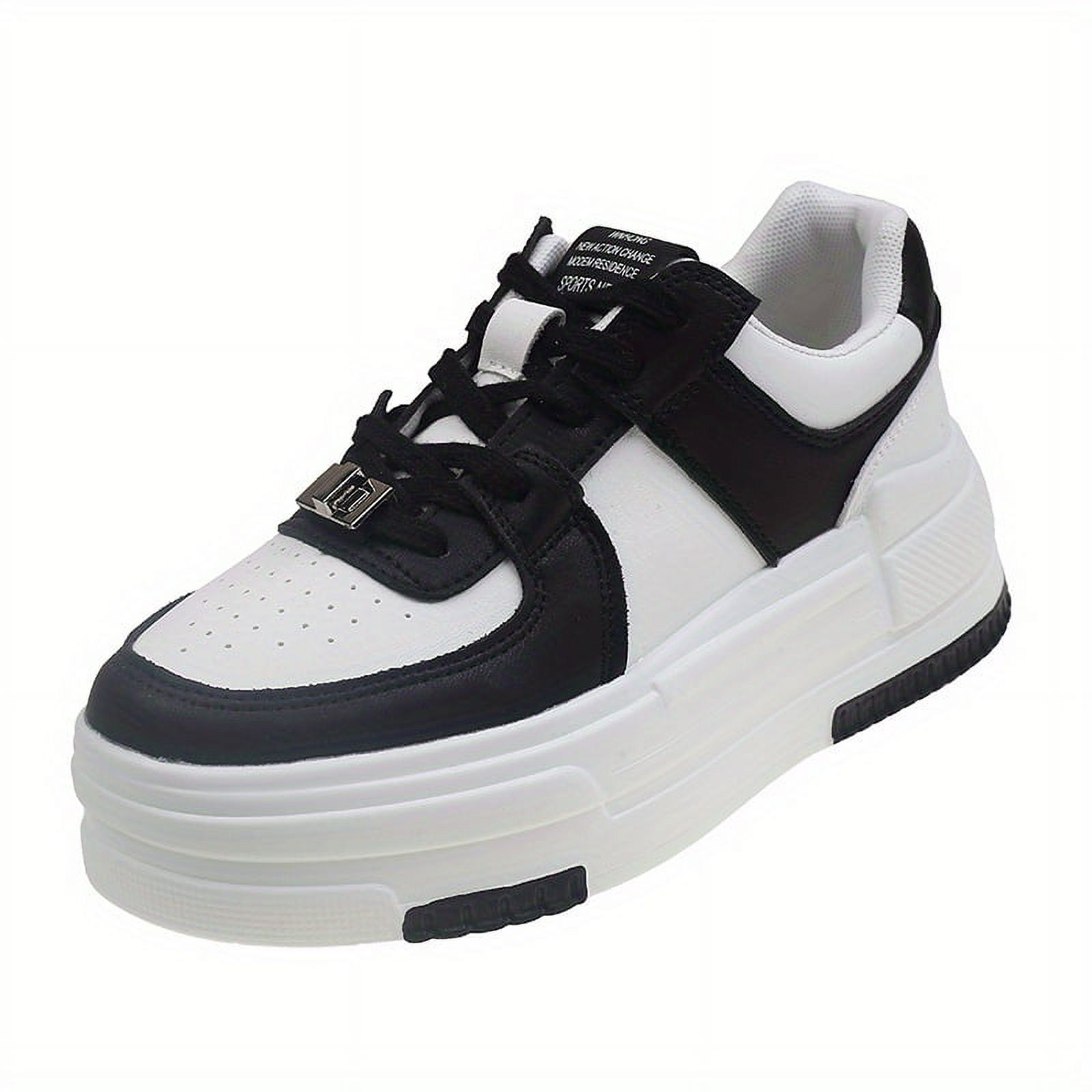 FLTHDD Women‘s Platform Skate Shoes Round Toe Low Top Heightening