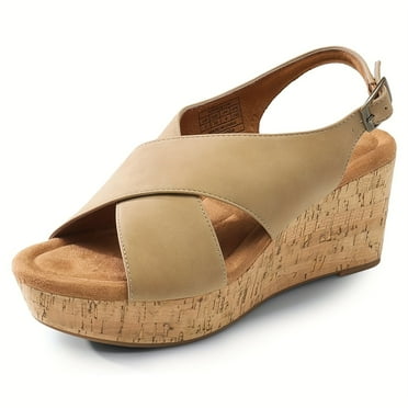 FLTHDD Women‘s Platform Wedge Sandals Comfortable Ankle Strap Sandals for Women Casual Dressy Summer Gift