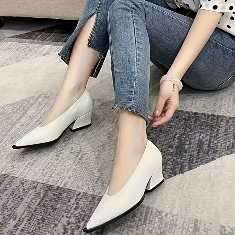 Shoes low heels fashionable hot sale