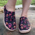 FLTHDD Women‘s Skull Print Canvas Shoes Casual Slip On Outdoor Shoes