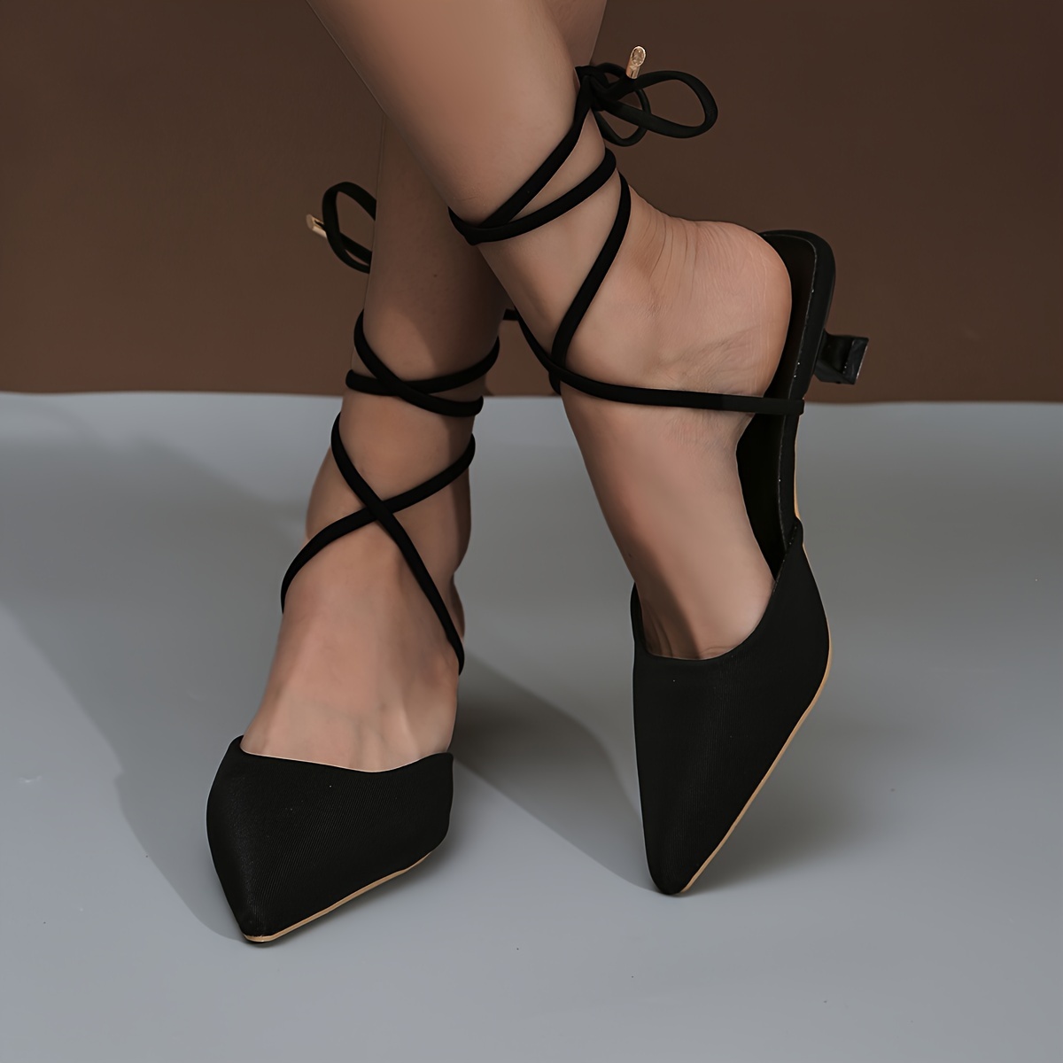 FLTHDD Women‘s Solid Color Elegant Sandals Crisscross Straps Summer