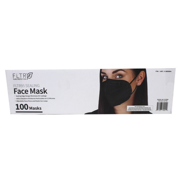 FLTR FLTR95 Sealing General Use Face Mask Black 100 Count