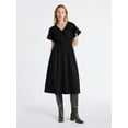 thumbnail image 1 of Free Assembly Women's and Women's Plus Cotton Smocked Waist Midi Dress with Flutter Sleeves, Sizes XS-4X, 1 of 4