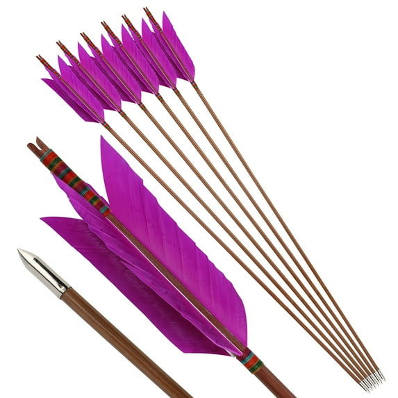 FLU FLU AMEYXGS Archery Bamboo Arrow Handmade for Traditional Longbow(6pcs/box)