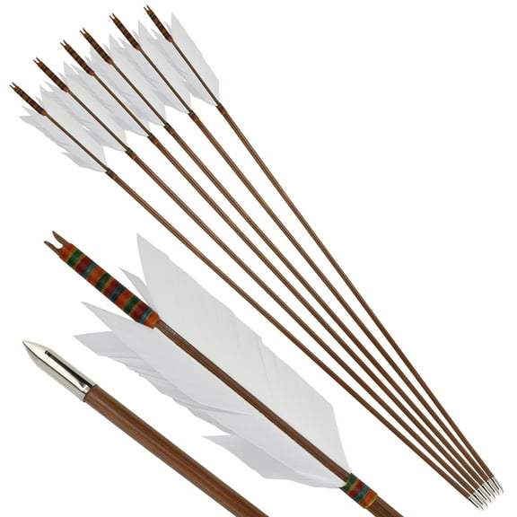 FLU FLU AMEYXGS Archery Bamboo Arrow Handmade for Traditional Longbow(6pcs/box)
