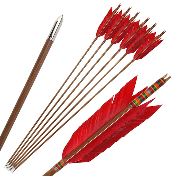 FLU FLU AMEYXGS Archery Bamboo Arrow Handmade for Traditional Longbow(6pcs/box)