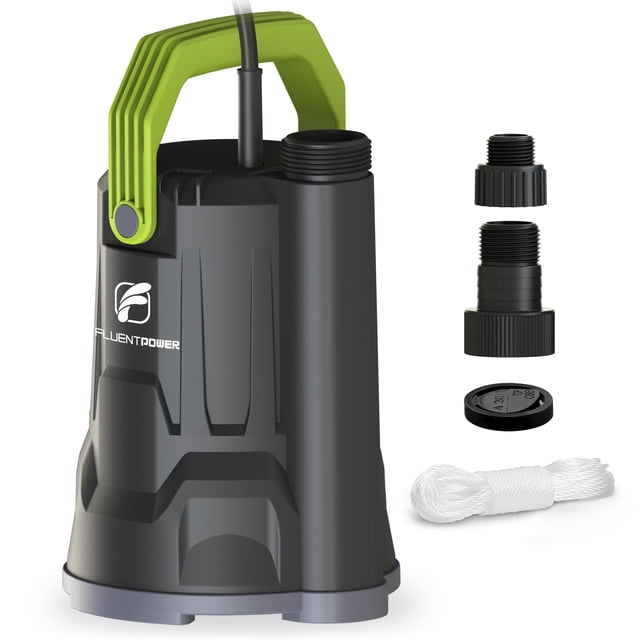Sub Pump Pool FLUENTPOWER 3/4 HP Submersible Utility Pump, 3000 GPH, Manual Control ...