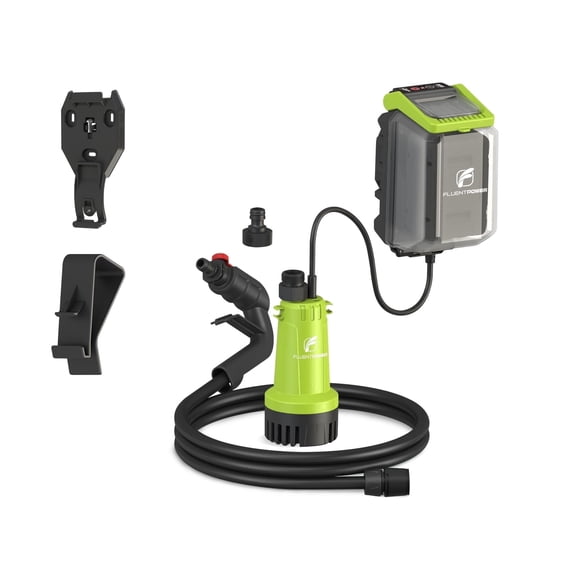 FLUENTPOWER Cordless Submersible Water Transfer Pump, 530GPH 2Bar(No Battery, no charger)