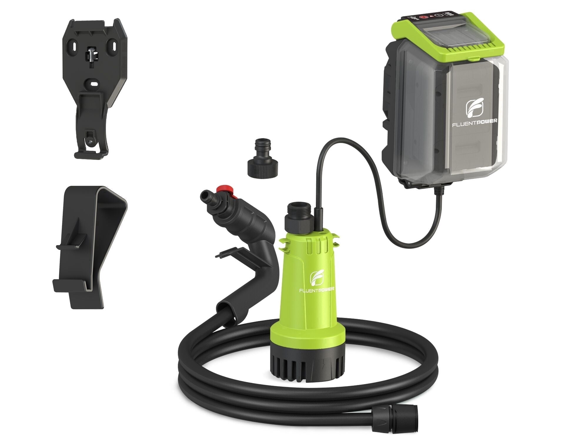 FLUENTPOWER Cordless Submersible Water Transfer Pump, 530GPH 2Bar(No Battery, no charger)