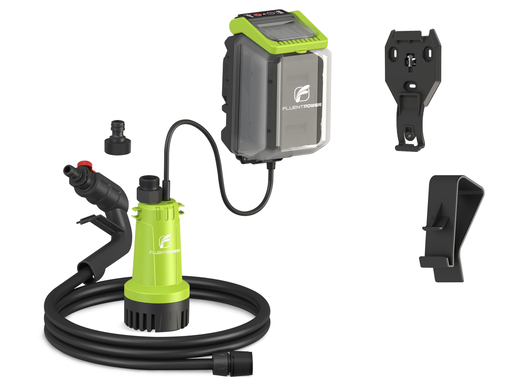 FLUENTPOWER Cordless Submersible Water Transfer Pump, 530GPH 2Bar(No Battery, no charger)