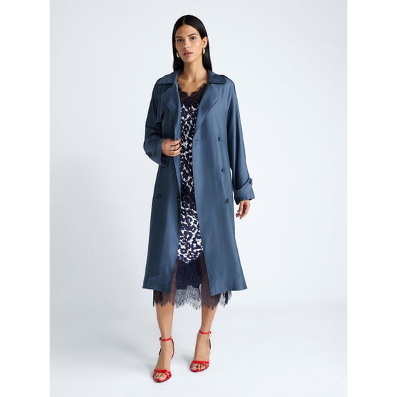 Devil Wears Prada Scoop Collection Women’s and Women's Plus Trench Coat, Sizes XS-4X