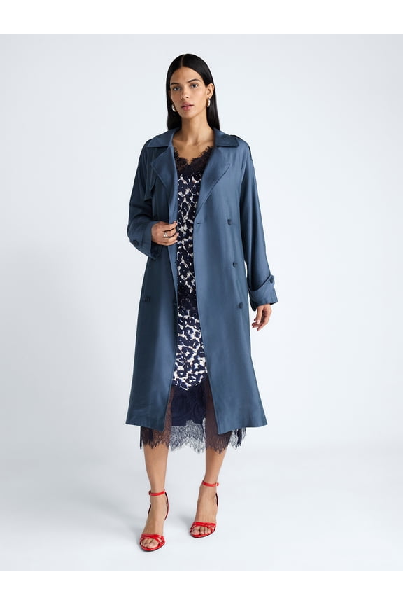 Devil Wears Prada Scoop Collection Women’s and Women's Plus Trench Coat, Sizes XS-4X