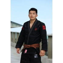FLUORY Adult All Around Brazilian Jiu Jitsu BJJ Gi no Belt Text Embroidery WUHUI