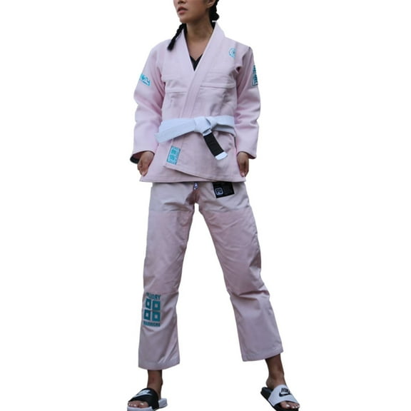 FLUORY Adult All Around Brazilian Jiu Jitsu BJJ Gi no Belt Text Embroidery WUHUI