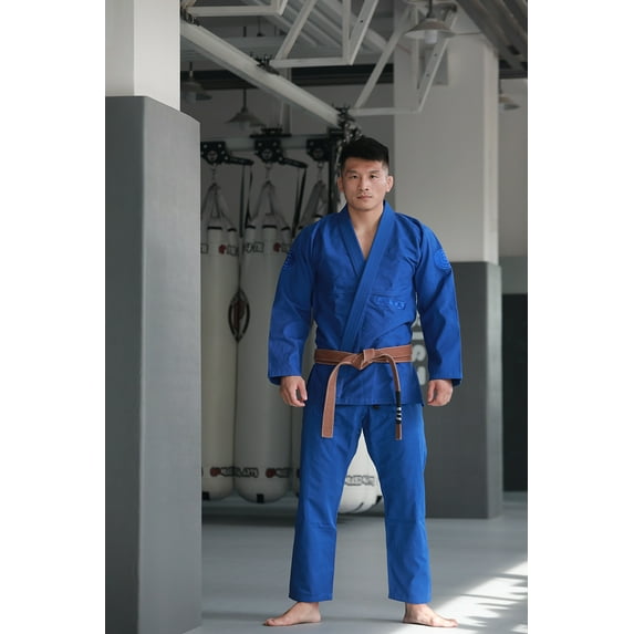 FLUORY Adult All Around Brazilian Jiu Jitsu BJJ Gi with Fluory Logo Embroidery no Belt