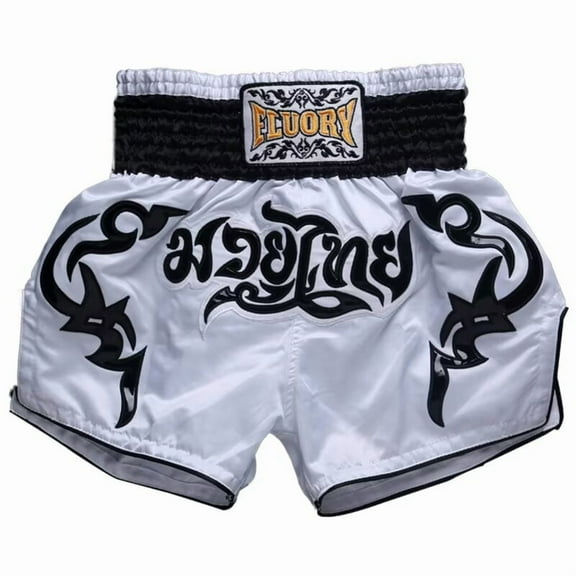 FLUORY Boxing Shorts Muay Thai Shorts Free Combat Mixed Martial Arts Boxing Training Match Pants Embroidery