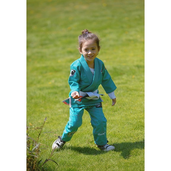 FLUORY Kids Youth Childrens All Around Brazilian Jiu Jitsu BJJ Gi Animal Bears Embroidery no Belt