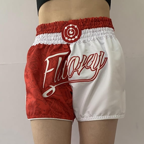 FLUORY MTSF96 MMA Fighting Muay Thai Shorts Boxeo Boxer Training Sports High Quality Kick Boxing Fitness Athletic Pants For Kid