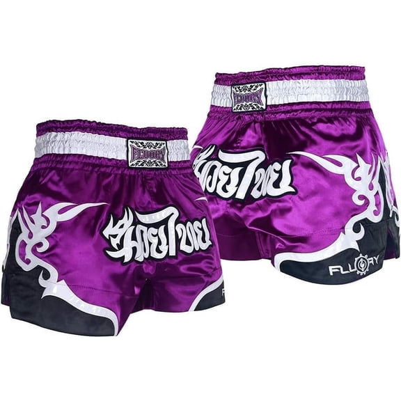 FLUORY Muay Thai Fight Shorts,MMA Shorts Clothing Training Cage Fighting Grappling Martial Arts Kickboxing Shorts Clothing