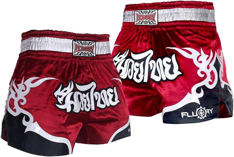Fluory, Pantaloncini da combattimento per MMA, con scritta Muay Thai, per arti marziali e kickboxing Fluory, Pantaloncini da combattimento per MMA, con scritta Muay Thai, per arti marziali e kickboxing