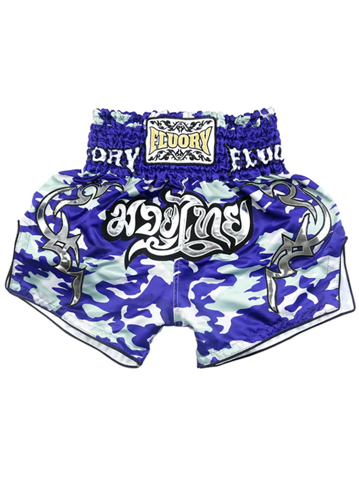 Camouflage Neon Print Muay Thai Boxing Shorts main image 1