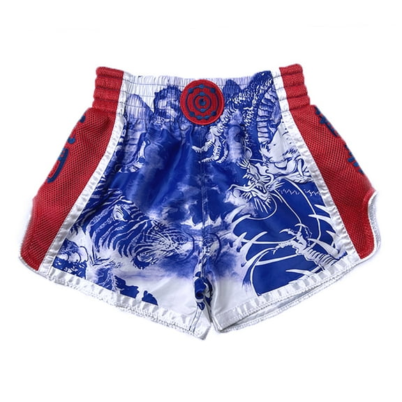 FLUORY Muay Thai Shorts Boxing Shorts Print Free Combat Mixed Martial Arts Boxing Training Match Pants Embroidery