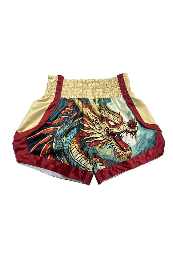 Muay Thai Shorts Free Combat Mixed Martial Arts Boxing Training Match Pants Dragon Printed